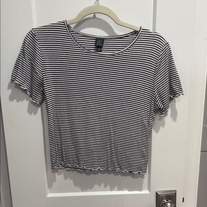 Wild Fable Black and White Striped Short Sleeve Tee